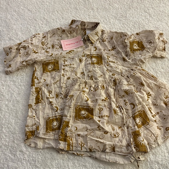 NWT By Frankie Taco and Lime print short set. Size Medium - Picture 5 of 5